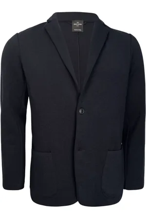 Gran Sasso Jakke, Herre, Blå, XL, Uld, Athleisure Strikblazer, Sort