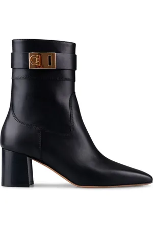 Salvatore Ferragamo Sko, Dame, Sort, 40 EU, Læder, ROL Støvler med Hæl