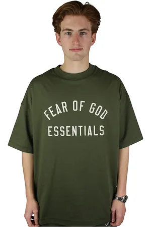 FEAR OF GOD Top, Herre, Grøn, XL, Bomuld, Militærgrøn Crewneck T-shirt