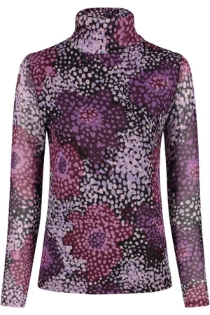 Fabienne Chapot Top, Dame, Lilla, XS, Uld, Stretchy Turtle Neck Top
