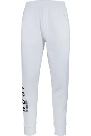 Dsquared2 Bukser, Herre, Hvid, XS, Bomuld, Sweatpants med trykt logo