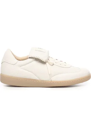 ELEVENTY Sko, Herre, Hvid, 40 EU, Folded Tab Lace-up Sneakers