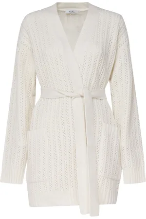 Max Mara Strik, Dame, , L, Uld, Uld Cashmere Cardigan med Bælte