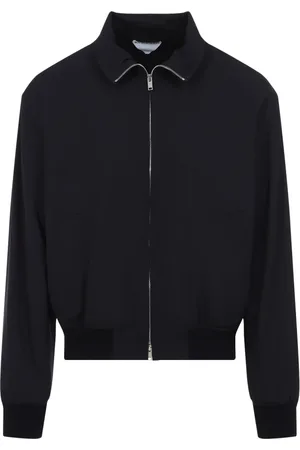 Bottega Veneta Jakke, Herre, Blå, L, Uld, Midnatsblå Uld Blouson Jakke