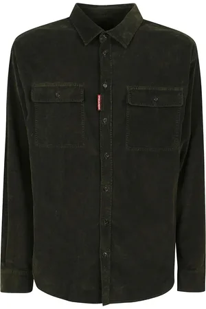 Dsquared2 Skjorte, Herre, Grøn, L, Bomuld, Grøn Velvet Skjorte