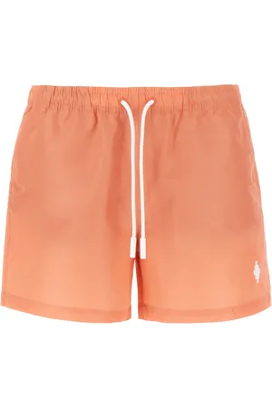 MARCELO BURLON Shorts, Herre, Rød, XL, Cross Embroidered Drawstring Swim Shorts
