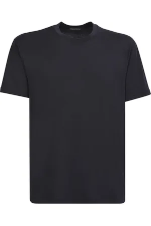 Tom Ford Top, Herre, Sort, M, Bomuld, Sort Lyocell T-shirt, Korte Ærmer