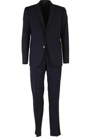 Emporio Armani Jakkesæt, Herre, Blå, L, Uld, Stretch Wool Single-Breasted Kjole
