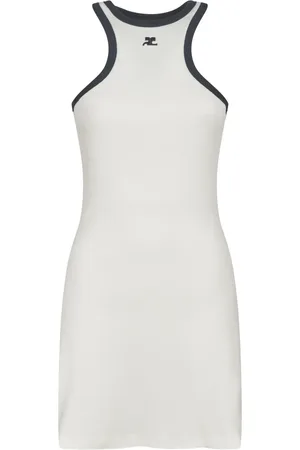 Courrèges Kjole, Dame, Hvid, L, Scuba Mini Kjole