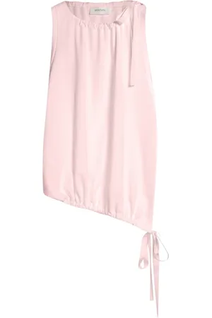 Sportmax Top, Dame, Lyserød, L, Bomuld, Ribstrikket Bomuldsbluse med Detaljer