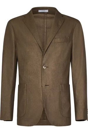 Boglioli Jakke, Herre, Brun, XL, Uld, Brun uldblanding single-breasted blazer