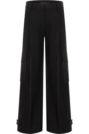 Cambio Bukser, Dame, Sort, S, Polyester, Wide Cargo Pants