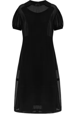 Comme des Garçons Kjole, Dame, Sort, M, Polyester, Transparent Kjole