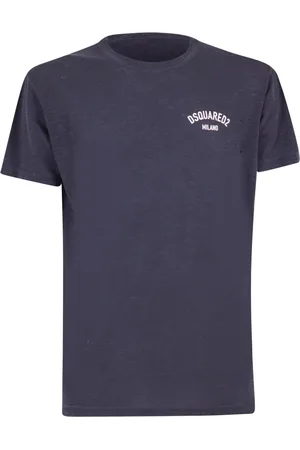 Dsquared2 Top, Herre, Blå, S, Bomuld, T-shirt med slidt look