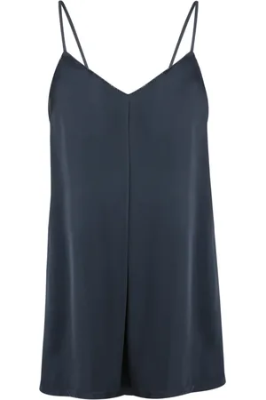 Fabiana Filippi Top, Dame, Blå, 2XS, Satin, Blå Satin Top