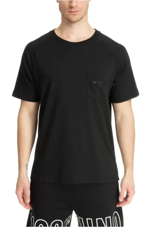 Moschino Top, Herre, Sort, M, Bomuld, Ensfarvet Logo T-shirt