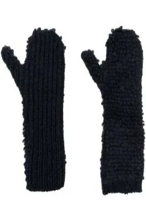 Marni Tilbehør, Dame, Sort, M, Uld, Stilfulde Strikkede Slip-On Handsker