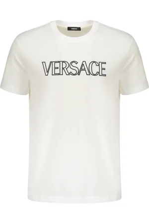 VERSACE Top, Herre, Hvid, 3XL, Bomuld, Broderet Logo Bomuld T-shirt