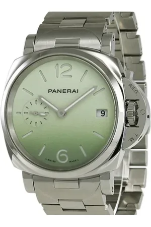 PANERAI Pre-owned, Dame, Grøn, ONE SIZE, Tyl, Pre-owned Rustfrit stal watches