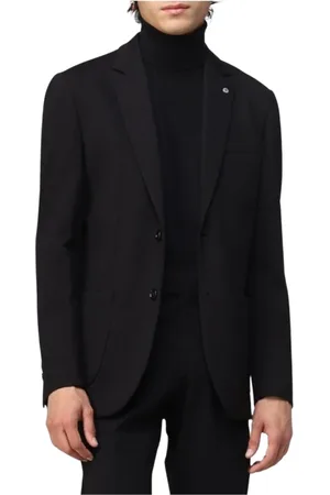 Liu Jo Jakke, Herre, Sort, 2XL, Uld, Sofistikeret Jersey Blazer