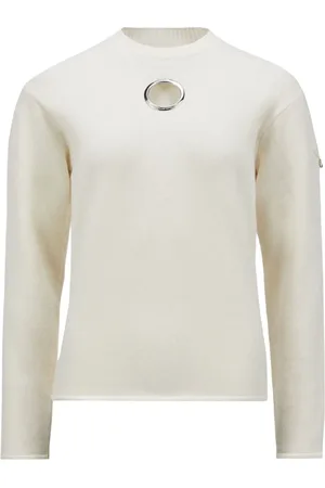 Moncler Strik, Dame, , M, Cashmere, Cut-Out Wool-Cashmere Crewneck Sweater