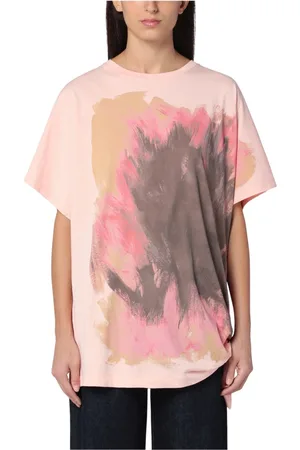 DRIES VAN NOTEN Top, Dame, Lyserød, S, Uld, Kortærmet rund hals T-shirt
