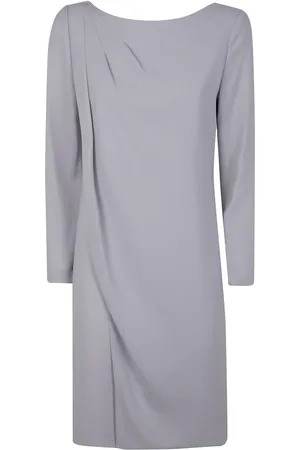 Emporio Armani Kjole, Dame, Grå, XS, Grå Kjole med Lynlåsdetaljer