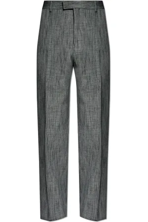 Salvatore Ferragamo Bukser, Herre, Grå, M, Bomuld, Creased Tailored Bukser