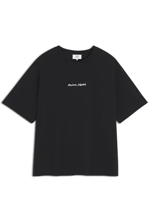 Maison Kitsuné Top, Herre, Sort, L, Bomuld, Broderet Logo T-shirt