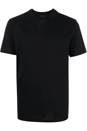 Emporio Armani Top, Herre, Sort, M, Bomuld, Kortærmet T-shirt med logo print