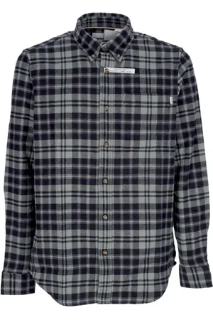 Timberland Skjorte, Herre, Sort, XL, Bomuld, Grønternet flannel langærmet skjorte