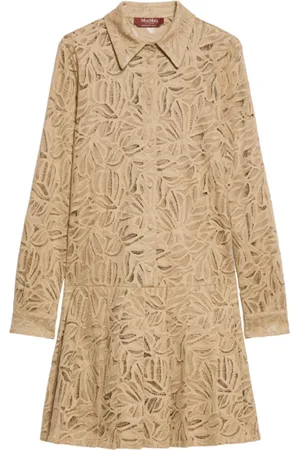 Max Mara Kjole, Dame, , M, Bomuld, Flared Blondekjole Skjortekjole