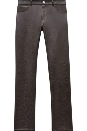 Courrèges Jeans, Herre, Brun, W28, Bomuld, Reedition Faux-Leather Straight Bukser