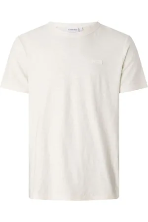 Calvin Klein Top, Herre, Hvid, M, Bomuld, Bomulds- og linned T-shirt