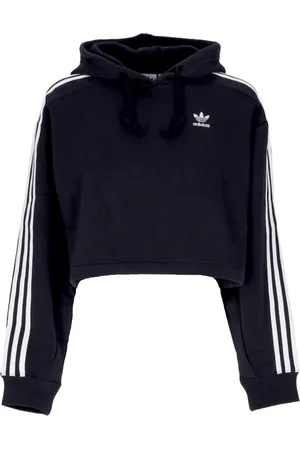 adidas Sweathshirts & Hoodies, Dame, Sort, 2XL, Bomuld, Kort Hættetrøje med Snøre