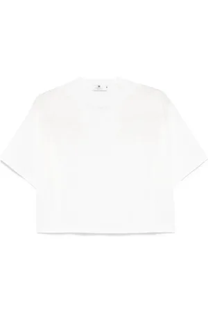 Elisabetta Franchi Top, Dame, Hvid, XS, Bomuld, Logo Sweater Crop Top