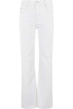 Isabel Marant Jeans, Dame, Hvid, M, Denim, Hvid Denim Højtaljet Straight Leg Jeans