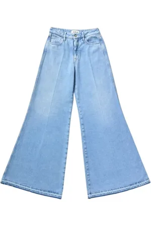 Cycle Jeans, Dame, Blå, W29, Blå Flared Wide Leg Jeans
