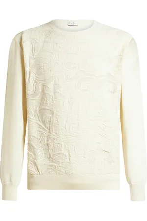 Etro Strik, Herre, , M, Bomuld, Elfenbensfarvet sweater med hulmønster