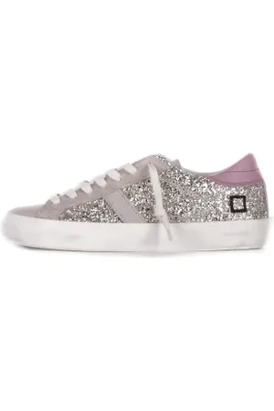 D.A.T.E. Sko, Dame, Grå, 39 EU, Læder, Læder Sneakers med Metal Detaljer
