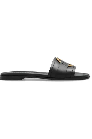 Moncler Sko, Dame, Sort, 36 EU, Læder, Bell Smooth Leather Flat Sandaler