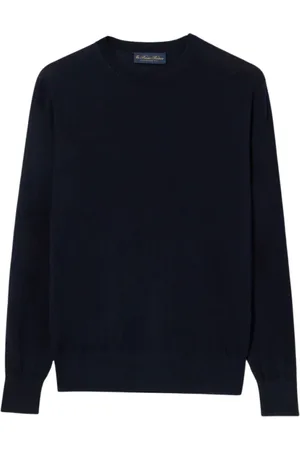 Brooks Brothers Strik, Herre, Blå, M, Uld, Uld-Cashmere Crewneck Sweater