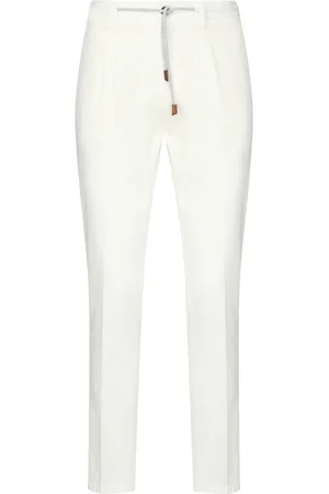 ELEVENTY Bukser, Herre, Hvid, W32, Bomuld, Slim-fit joggingbukser