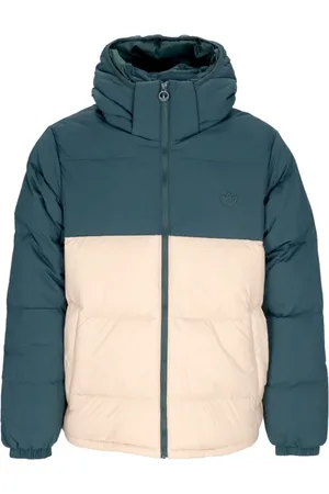 adidas Jakke, Herre, Flerfarvet, XL, Uld, Grøn Puffer Jakke med Aftagelig Hætte