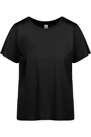 Bomboogie Top, Dame, Sort, S, Uld, Flydende jersey t-shirt