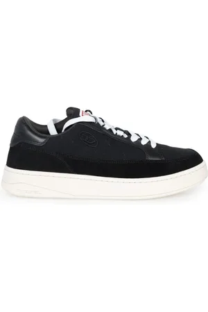 Diesel Sko, Herre, Sort, 42 EU, Læder, Lave Lace-Up Sneakers