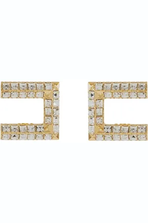Elisabetta Franchi Tilbehør, Dame, Gul, ONE SIZE, Logo Øreringe