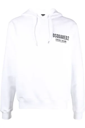 Dsquared2 Sweathshirts & Hoodies, Herre, Hvid, L, Bomuld, Ceresio 9 Cool Hoodie