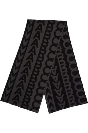 Marc Jacobs Tilbehør, Dame, Sort, ONE SIZE, Uld, Monogram Strikket Halstørklæde