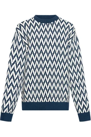 Lanvin Strik, Herre, Blå, M, Bomuld, Cotton Sweater